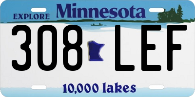 MN license plate 308LEF