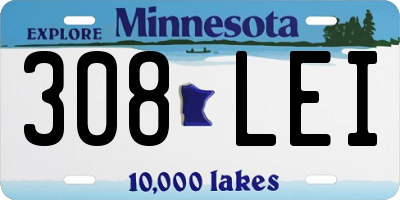 MN license plate 308LEI