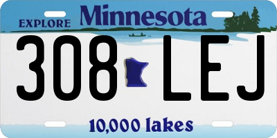 MN license plate 308LEJ