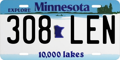 MN license plate 308LEN