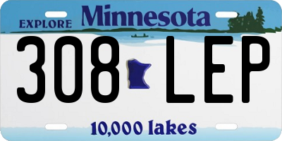 MN license plate 308LEP