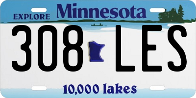 MN license plate 308LES