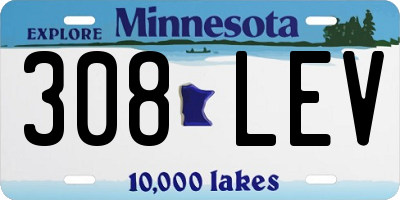 MN license plate 308LEV