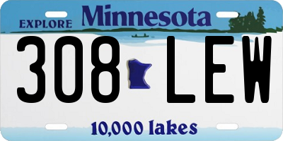 MN license plate 308LEW