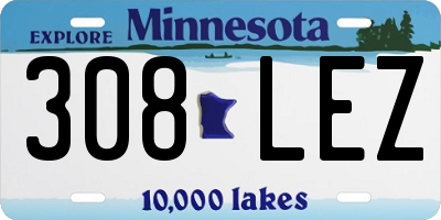 MN license plate 308LEZ