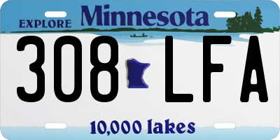 MN license plate 308LFA