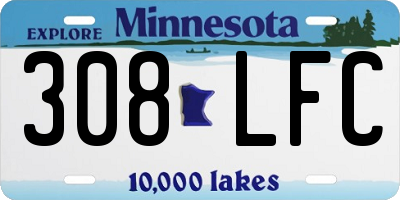 MN license plate 308LFC