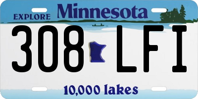 MN license plate 308LFI
