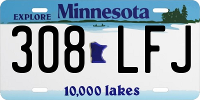 MN license plate 308LFJ