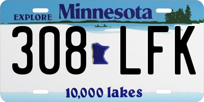 MN license plate 308LFK