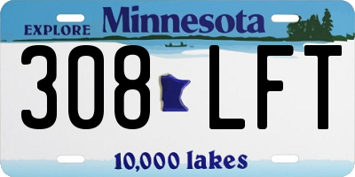 MN license plate 308LFT