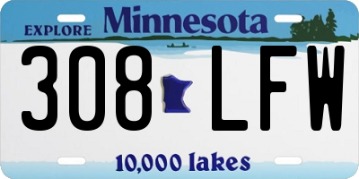 MN license plate 308LFW