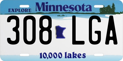 MN license plate 308LGA