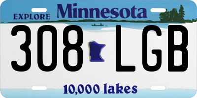 MN license plate 308LGB