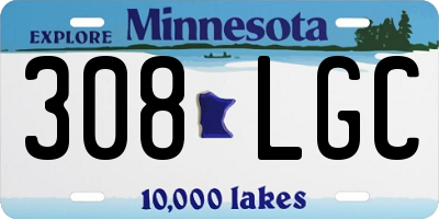 MN license plate 308LGC