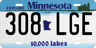 MN license plate 308LGE
