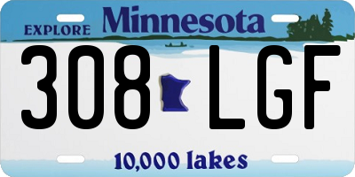 MN license plate 308LGF