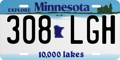 MN license plate 308LGH
