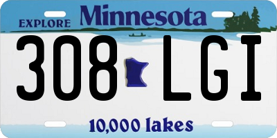 MN license plate 308LGI