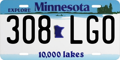 MN license plate 308LGO