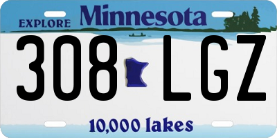 MN license plate 308LGZ