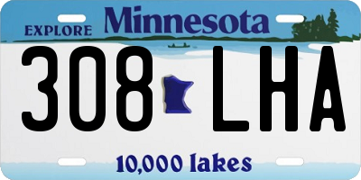 MN license plate 308LHA