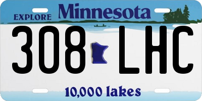 MN license plate 308LHC