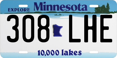 MN license plate 308LHE