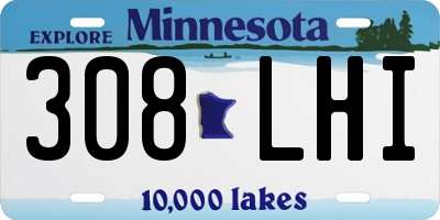 MN license plate 308LHI