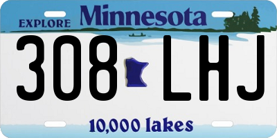 MN license plate 308LHJ
