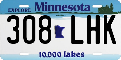 MN license plate 308LHK