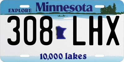 MN license plate 308LHX