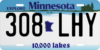 MN license plate 308LHY