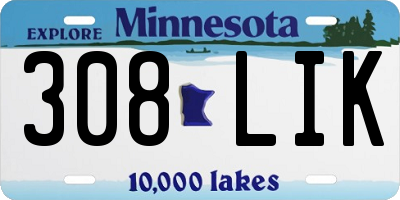 MN license plate 308LIK