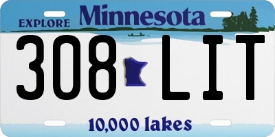 MN license plate 308LIT