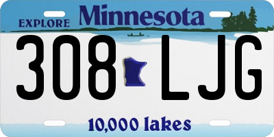 MN license plate 308LJG