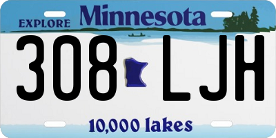 MN license plate 308LJH