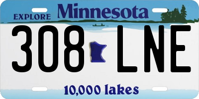 MN license plate 308LNE