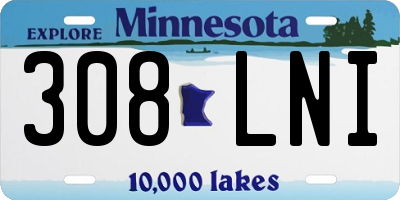 MN license plate 308LNI