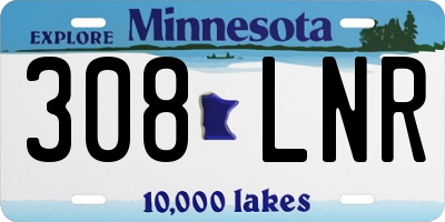 MN license plate 308LNR