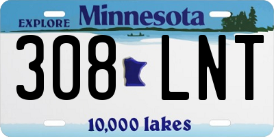 MN license plate 308LNT