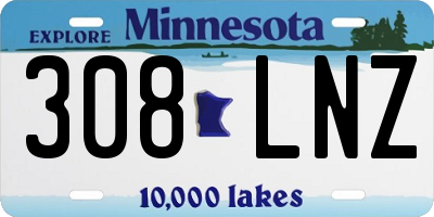 MN license plate 308LNZ