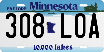 MN license plate 308LOA