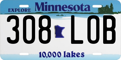MN license plate 308LOB