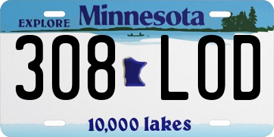 MN license plate 308LOD