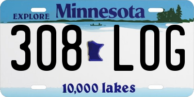 MN license plate 308LOG