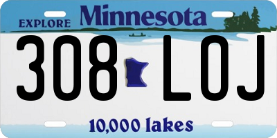 MN license plate 308LOJ