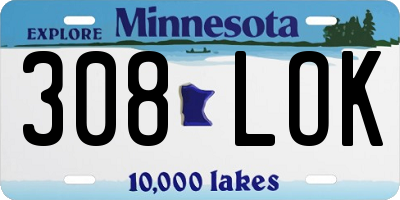 MN license plate 308LOK