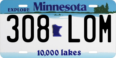 MN license plate 308LOM