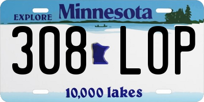 MN license plate 308LOP